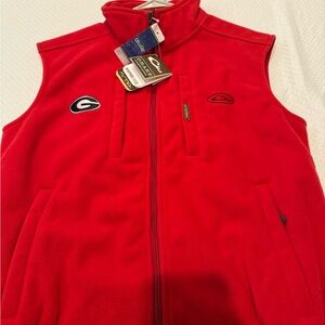 NWT Drake Georgia Bulldawgs Red Fleece Vest